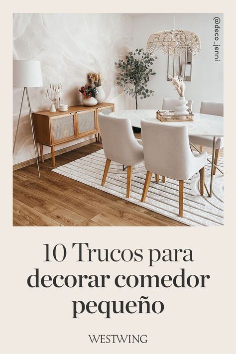 Decorar el comedor con estilo es vital para sentirnos a gusto y también nuestros invitados. Junto con el salón, el comedor es una de las zonas de encuentro con más vida de la casa. Si tienes un comedor pequeño puedes conseguir un comedor acogedor eligiendo los muebles adecuados. Descubre en Westwing 6 consejos de decoración para comedores pequeños que serán tendencia en 2024. Déjate inspirar por nuestras ideas de decoración para comedores modernos pequeños y disfruta de este espacio de la casa. Sala Y Comedor Pequeños Juntos Ideas, Ideas Living Comedor Pequeño, Ideas Para Decorar Comedor, Deco Living Comedor, Ideas Salon Comedor, Ideas For Bed, Ideas Comedor, Mesa Living, Bed Headboards