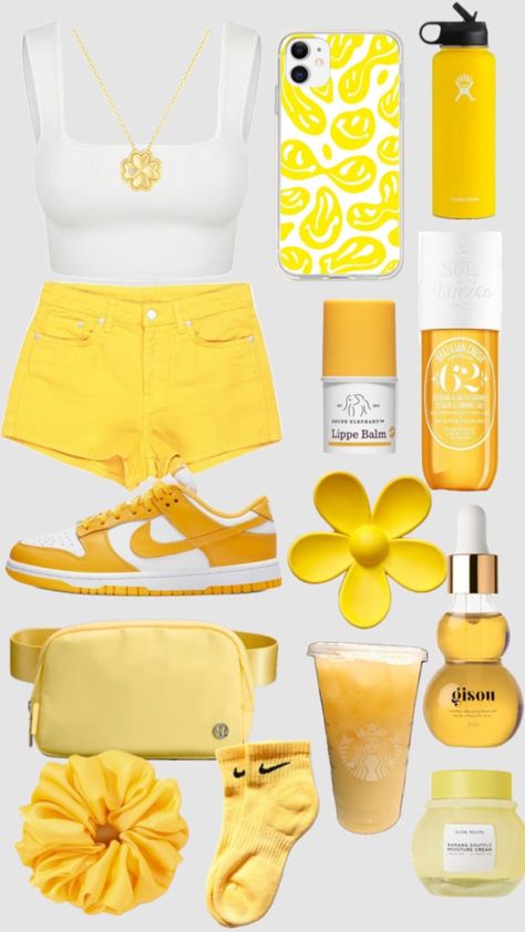 Yellow Cupcakes, Casual Preppy Outfits, Trendy Outfits For Teens, Yellow Outfit, Cute Preppy Outfits, Preppy Outfit, Aesthetic Colors, Cute Images, Cute Fits