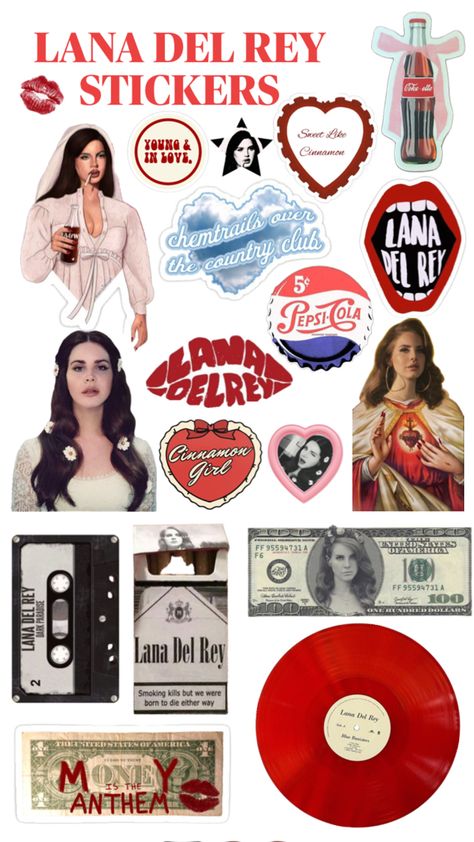 #lana #lanadelrey #delrey #aesthetic #stickerpack #collage #stickers #borntodie Lana Del Rey Stickers, Collage Stickers, Dark Paradise, Grad Cap, Aesthetic Stickers, Sticker Pack, Stickers Packs, Lana Del Rey, Paradise