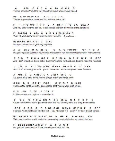 Flute Sheet Music: Fearless (Taylor's Version) - Taylor Swift Piano Sheet Music Letters Taylor Swift, Taylor Swift Piano Sheet Music Easy Letters, Keyboard Music With Letters Taylor Swift, Taylor Swift Cello Sheet Music, Taylor Swift Sheet Music Flute, Piano Notes Taylor Swift, Taylor Swift Songs On Guitar, Fun Flute Sheet Music, Taylor Swift Flute Sheet Music