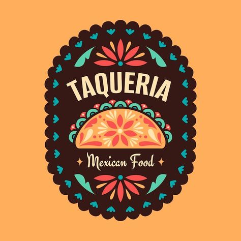 Free vector hand drawn taqueria logo des... | Free Vector #Freepik #freevector #tacos-logo #personal-logo #food-logo #logo Taco Food Truck, Mexican Restaurant Decor, Tacos Mexicanos, Menu Inspiration, Logo Design Free, Logo Restaurant, Logo Food, Vector Hand, Mexican Restaurant