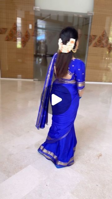 Royal Blue Mysore Silk Saree, Mysore Silk Saree Styling, Blue Mysore Silk Saree, Blue Silk Saree, Mysore Silk Saree, Mysore Silk, South Indian Weddings, Mysore, Embroidery Blouse