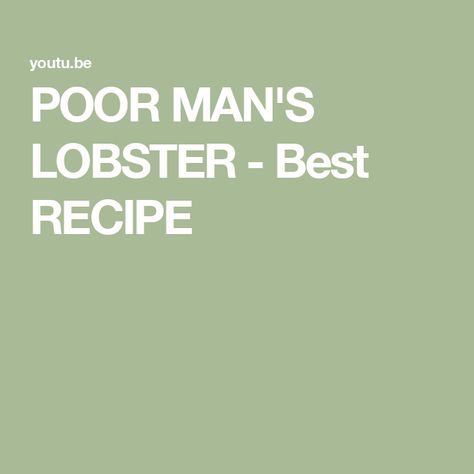 POOR MAN'S LOBSTER - Best RECIPE Poor Mans Lobster Cod Boiled, Poor Man Lobster, Poor Mans Recipes, Poor Man's Lobster, Poor Man, Lobster Recipes, The Lobster, Old Bay, Best Recipe