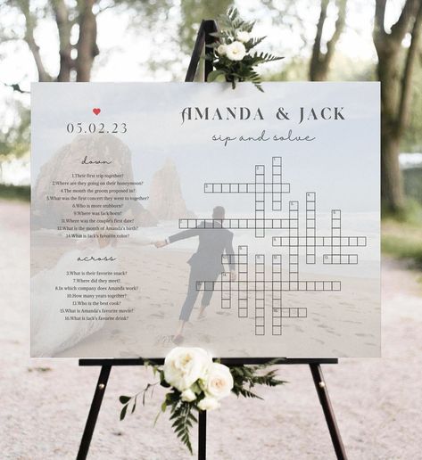 Wedding Crossword Puzzle, Stationery Essentials, Elegant Invitations, Fun Cooking, Photo Template, Paper Template, Favorite Drinks, Wedding Invitation Templates, Clue