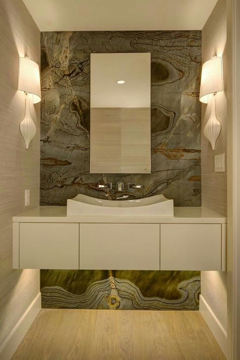 Modern Powder Rooms, 80s Room, Toilette Design, Bilik Air, Washbasin Design, Powder Room Design, Bad Inspiration, Vanity Area, Vanity Design