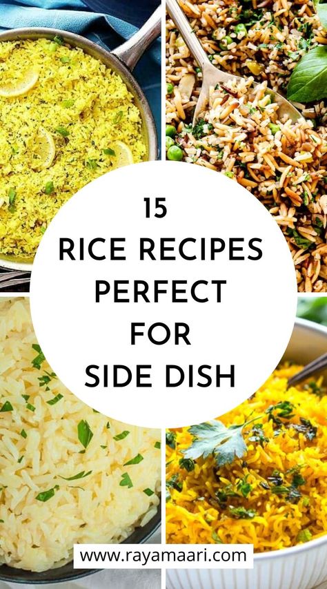 Fun Rice Recipes, Herb Rice Recipes, Simple Rice Recipes, Side Dish Rice, Easy Rice Side Dishes, Flavored Rice Recipes, Garlic Rice Recipes, Rice Recipes Side, Beans Mexican