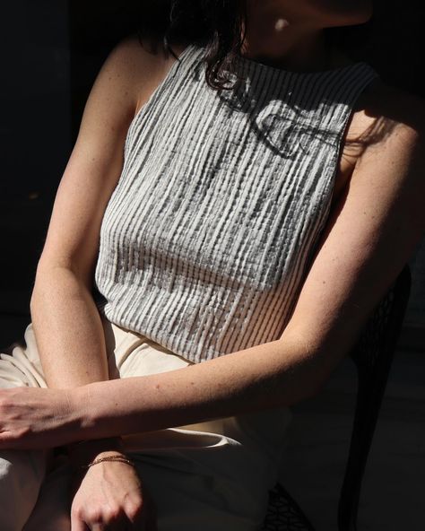 the crinkle tank top in blue + white stripes and natural is back! ☀️ keep it cool and care-free by pairing it with the crinkle slouchy pants or mix it up with your favorite summer pieces. 🍉 Summer Pieces, Crinkle Top, Slouchy Pants, Keep It Cool, Shorts Pants, Lifestyle Shop, Slow Fashion, Matching Sets, Open Back