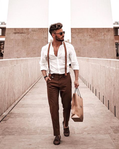 The Style is the answer to everything. A new way to deal with something boring or dangerous. Doing something boring with style is… Suspenders Outfit Men, Mens Suspenders Outfit, Suit With Suspenders, Outfits With Suspenders, Suspenders Men Fashion, Suspenders Casual, Suspenders Outfit, Men's Wedding Outfit, Mens Wedding Attire