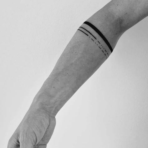 Morse Code Arm Band Tattoo, Japanese Arm Band Tattoos For Men, Cool Small Tattoos For Men, Code Tattoo, Simple Leg Tattoos, Morse Code Tattoo, Deer Tattoo Designs, Micro Tattoo, Band Tattoos For Men