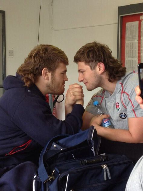 Mullets for the win... #englandrugby #rugby #mullets #carrythemhome Rugby Mullet, Australian Mullet, Country Mullet, 70s Men Hairstyles, Modern Mullets, Mullet Hair, Goatee Beard, Mod Hair, Monochrome Makeup Look