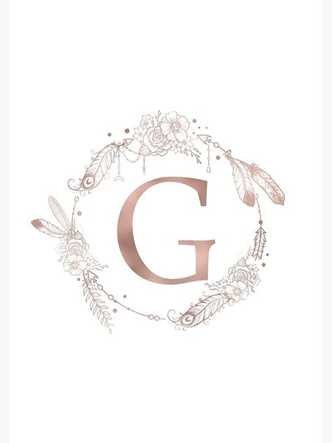 "Letter G Rose Gold Pink Initial Monogram" Journal for Sale by naturemagick | Redbubble G Wallpaper Letter, G Alphabet Design, G Aesthetic Letter, G Letter Design, G Lettering, Letter G Design, G Wallpaper, Wedding Invitation Posters, G Logo Design