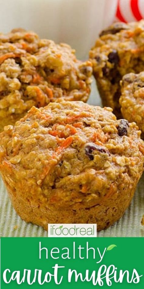 Healthy Carrot Muffins made with applesauce, oats and maple syrup and loaded with walnuts and raisins. Fluffy, light, moist healthy muffin! Flax Carrot Apple Muffins, Oat Carrot Muffins, Carrot Bran Muffins Recipe, Carrot Oatmeal Muffins Healthy, Best Carrot Muffins, Oatmeal Carrot Muffins, Carrot Muffins Healthy, Muffins Made With Applesauce, Healthy Bran Muffins