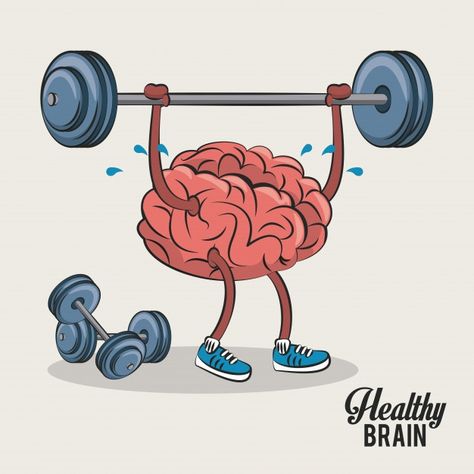 Lindo y divertido cerebro levantando pes... | Premium Vector #Freepik #vector #abstracto #educacion #dibujos-animados #cerebro Funny Brain Pictures, Cartoon Brain Drawing, Brain Cartoon, Heart And Brain Comic, Brain Pictures, Brain Painting, Cartoon Brain, Education Cartoon, Pencil Cartoon