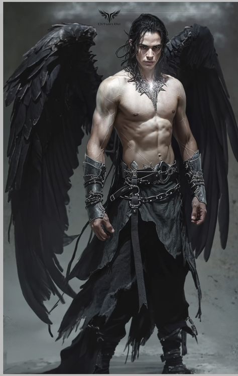 Vampires With Wings, Male Demon Costume, Man With Dragon Wings, Dark Angel Male, Guy With Wings, Angel Warrior Male, Incubus Demon Male, Male Raven, Male Faerie