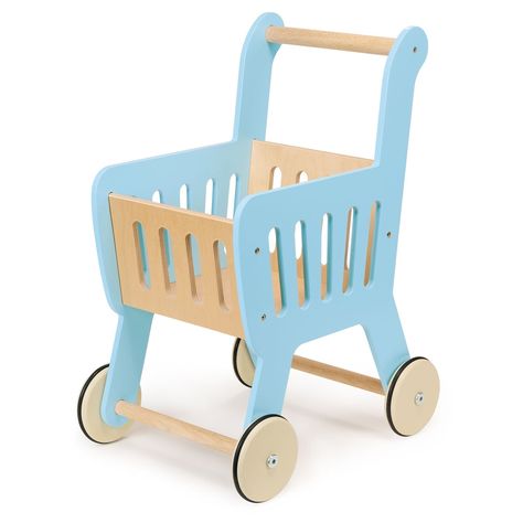 This sweet shopping cart has slats in the side like a real trolley and will easily hold all the groceries. Self-assembly required. Age range: 3 years+Product size: 15.16 x 11.61 x 20.55’’Weight: 5.25 Ibs Wooden Shopping Cart, Toy Shopping Cart, Dr Kids, Bday Wish List, Cute Suitcases, Food Play, Kids Holiday Gifts, Shopping Trolley, Toy Food