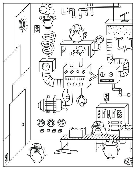 Hamster factory vector illustration Factory Illustration, Illustrated Cookbook, Flat Illustration, Illustration Vector, Cat Drawing, Cartoon Illustration, Adult Coloring Pages, Adult Coloring, Vector Free