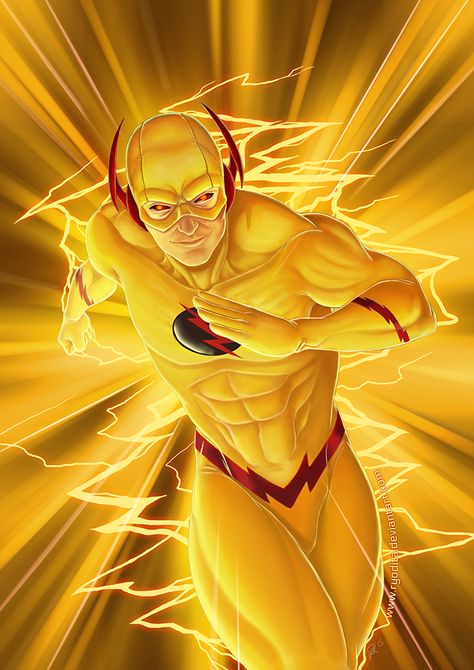 Rainbow of Evil: Yellow for Zoom by ryodita on DeviantArt Flashpoint Paradox, Professor Zoom, Flash Reverso, Dc Speedsters, Harrison Wells, Eobard Thawne, Flash Comics, Reverse Flash, Comic Villains