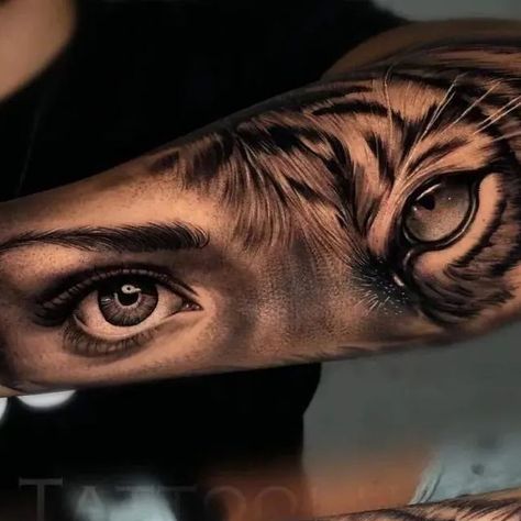 Half Eye Half Tiger Tattoo, Men Eye Tattoo Ideas, Eye Tattoos Men, Lion Eye Tattoo For Women, Eyes Tattoo Men, Eye Tattoo Ideas For Men, Eye Tattoo Men, Tiger Eye Tattoo, Eyes Tattoo Design