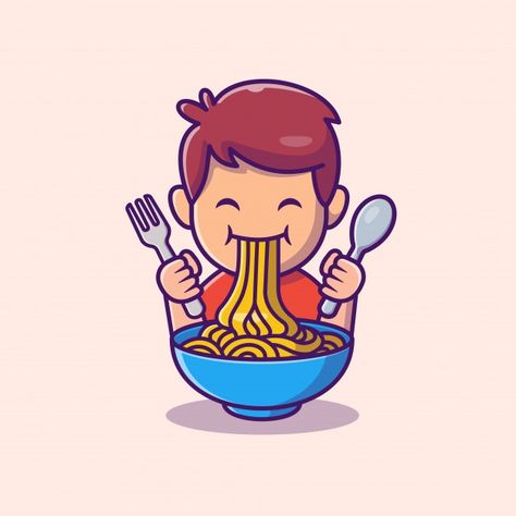 Cute kid eat ramen noodle cartoon   icon... | Premium Vector #Freepik #vector #food #character #cartoon #cute Cartoons Eating, Cake Pizza, Rick And Morty Poster, Illustration People, Food Icon, Ramen Noodle, People Food, Cartoon Profile, Coffee Breakfast