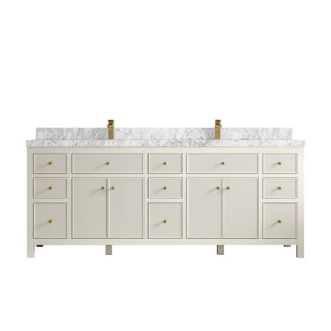 Willow Collections 84 in. W x 22 in. D Sonoma Free Standing Reeded Double Sink Bathroom Vanity with Countertop - Bed Bath & Beyond - 35826653 Restoration Hardware Bathroom Vanity, Restoration Hardware Bathroom, Bowl Sink Bathroom Vanities, Reeded Vanity, Florida Design, Double Bowl Sink, Custom Vanity, Double Sink Bathroom, Double Sink Bathroom Vanity