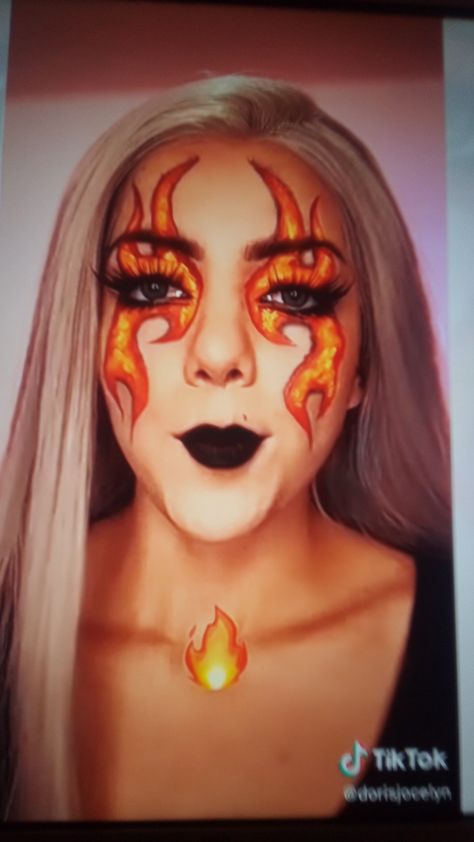 Fire Face Paint, Fire Eyeshadow, Fire Makeup, Annual Day, Earth Wind & Fire, Mask Painting, Face Painting Designs, Makeup Eye Looks, Decor Themes