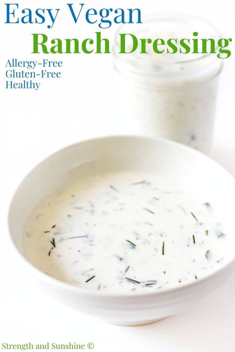 Plant Based Ranch Dressing, Vegan Ranch Dressing Recipe, Vegan Ranch Dressing, Vegan Dressing, Ranch Dressing Recipe, Vegan Ranch, Homemade Ranch Dressing, Homemade Ranch, Meal Prep For The Week