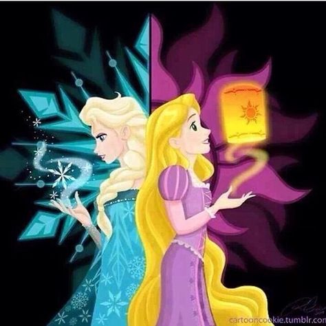 Elsa and Rapunzel both have powers Deco Disney, Cartoon Cookie, Olaf's Frozen Adventure, Frozen And Tangled, Frozen Fever, Work Email, Animation Studios, Disney Side, Disney Princess Wallpaper