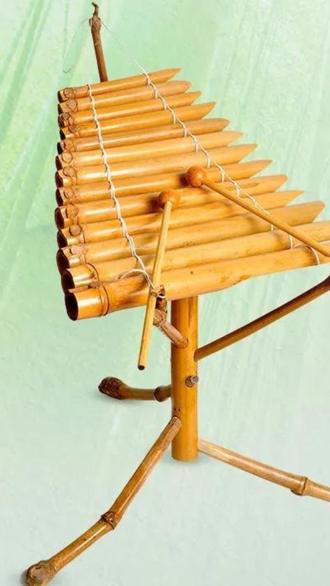 bamboo xylophone assembled Bamboo Flute Diy, Mindanao Instruments, Cambodian Instruments, Bamboo Instruments, Erhu Chinese Instrument, Bamboo Musical Instruments, Fun Easy Crafts, Musical Instruments, Easy Crafts