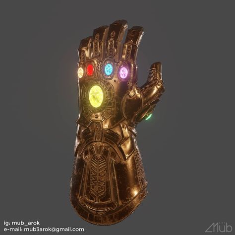 (MUB) Alfin Mubarok di Instagram "Infinity Gauntlet - MCU  Blender eevee 5k vertices 4k texture maps (base color, metallic, roughness, emissive, normal)  #mub #thanos…" Infinity Gauntlet Concept Art, Magic Gauntlet, Spider Ninja, Blender Eevee, Character Accessories, Infinity Gauntlet, Texture Mapping, Cool Images, Base Colour