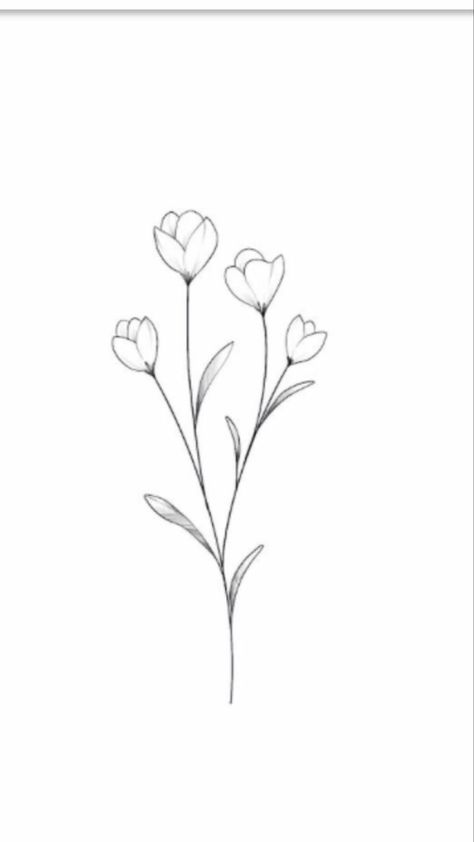 Small Flower Drawing, Minimalist Flower Drawing, Simple Flower Drawing, Plant Sketches, Crazy Tattoos, Doodle Art Flowers, Flower Drawing Design, Minimalist Tattoos, Flower Sketches