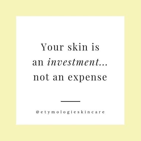 "Your skin is an investment... not an expense." A good skincare routine is the only way to reverse and prevent skin ageing. So quality skincare is always an investment, as your skin represents you for a long time. 🕰💛 #EtymologieEffect A Good Skincare Routine, Good Skincare Routine, Good Skincare, Investment Quotes, Skincare Inspiration, Skincare Quotes, Business Stickers, Body Skin Care Routine, Best Investments