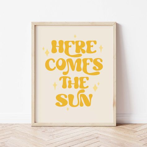 Here Comes The Sun Print, Boho Playroom Prints, Kids Prints, Nursery Wall Art, Kids Room Print *DIGITAL DOWNLOAD* Boho Playroom, Playroom Prints, Yellow Nursery, Wall Art Kids Room, Kids Room Prints, Nursery Room Design, Baby Room Inspiration, Nursery Room Inspiration, Wall Art Kids