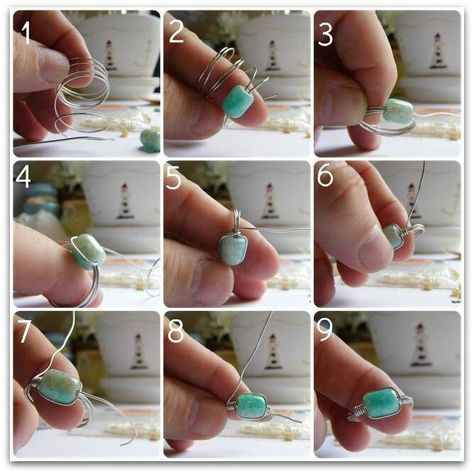 Wire ring Wire Rings Tutorial, Diy Wire Jewelry Rings, Gem Rings, Wire Jewelry Rings, Wire Wrapping Tutorial, Ring Tutorial, Wire Ring, Shell Ring, Diy Wire Jewelry