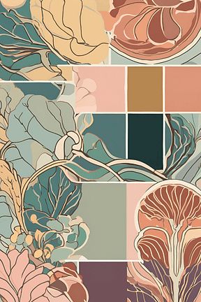 How to Incorporate Art Nouveau Design into Your Home Decor Art Nouveau Interior Design, Nouveau Interior Design, Art Deco Mood Board, Art Nouveau Living Room, Art Nouveau Bedroom, Art Nouveau Design Interior, Earth Colour Palette, Art Deco Color, Art Nouveau Interior