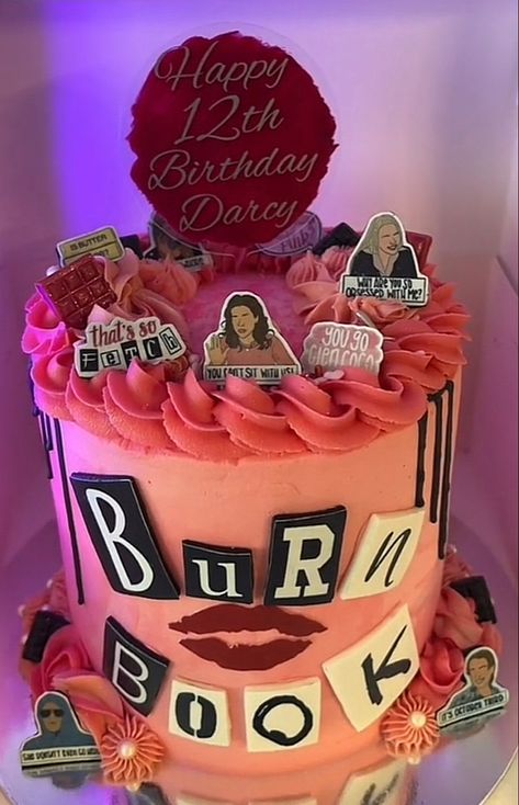 Book Birthday Cake, Mean Girls Party, Happy 12th Birthday, Delicious Christmas Desserts, Sweet Sixteen Birthday Party Ideas, Girly Birthday Party, Book Birthday, Girls Birthday Party Themes, Girl Bday Party