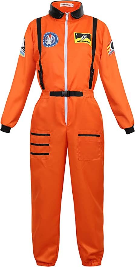 AmazonSmile: Women's Astronaut Spaceman Costume Adult Coverall Air Force Flight Jumpsuit Halloween Dress Up Party Orange L : Clothing, Shoes & Jewelry Spaceman Costume, Space Suit Costume, Kids Astronaut Costume, Astronaut Halloween Costume, Astronaut Halloween, Fancy Jumpsuit, Space Costumes, Astronaut Suit, Astronaut Costume