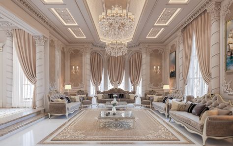 Classic Living Room Luxury, Modern Classic Living Room Luxury, Modern Classic Living Room, Living Room Luxury, Affordable Interior Design, Classic Interior Design, Classic Living Room, Castle House, French Interior