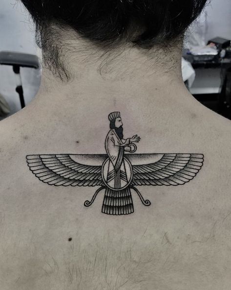 Hakhamanesh Tattoo, Faravahar Tattoo, Sparrow Tattoo Design, Persian Tattoo, Skull Hand Tattoo, Geometric Mandala Tattoo, Tribute Tattoos, Geometric Sleeve Tattoo, Egypt Tattoo