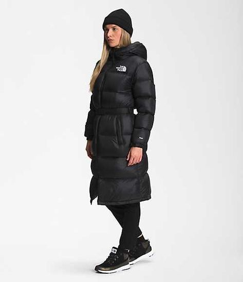 Women’s Nuptse Belted Long Parka | The North Face Winter Coats Women Parka, The North Face Parka, Winter Jackets For Women, North Face Parka, Knee Length Jacket, Japan Winter, Women's Winter Coats, Parka Women, Long Parka