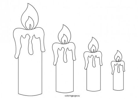 Kids Candle Crafts, Advent Candle Colors, Candle Template, Royal Icing Templates, Candle Clipart, Christmas Coloring Page, Kids Candles, Diy Spring Crafts, Gingerbread Christmas Decor