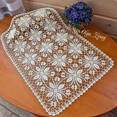 Knitting Squares, Crochet Table Runner Pattern, Crochet Dollies, Yarn Hats, Crochet Cable, Crochet Lace Edging, Crochet Design Pattern, Cross Stitch Patterns Flowers, Tatting Patterns