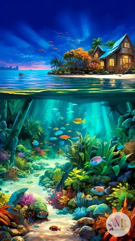 Aquarium Wallpaper, Ocean Wallpapers, Wallpapers Home Screen, Wallpapers Home, Underwater Painting, Sea Life Art, Live Aquarium, Underwater Art, Beautiful Sea Creatures