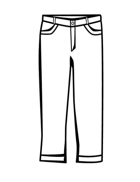 Pants Coloring Pages Trouser Drawing, Trousers Drawing, Pant Drawing, Pants Clipart, Drawing Pants, Jean Drawing, Jeans For Genes Day, Drawing Gif, Letter J Crafts