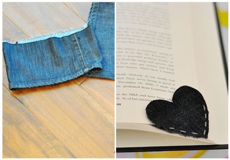 The Cheese Thief: Old Denim Corner Heart Bookmark Cool Bookmarks, Book Corner, Heart Bookmark, Repurposed Denim, Upcycled Projects, Denim Projects, Denim Quilt, Jean Crafts, Recycle Jeans