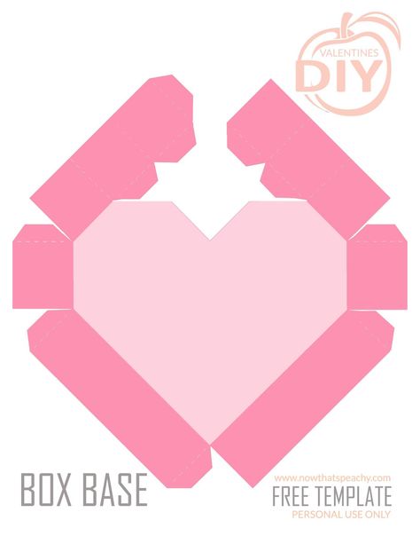 Cardboard Heart Box Diy, Valentine Packaging Design Boxes, Heart Valentine Box Ideas, Gift Box Template Printable Free, Heart Shaped Box Diy, Paper Craft Templates Printable, Heart Box Diy, Free Valentines Day Printable, Box Template Design