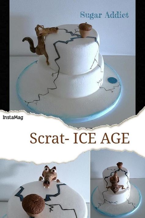 Ice Age Birthday Party, Ice Age Cake, Sugar Addict, Gateaux Cake, Birthday Desserts, Boy Birthday Cake, Ice Age, Cake Decorating Supplies, Frozen Birthday