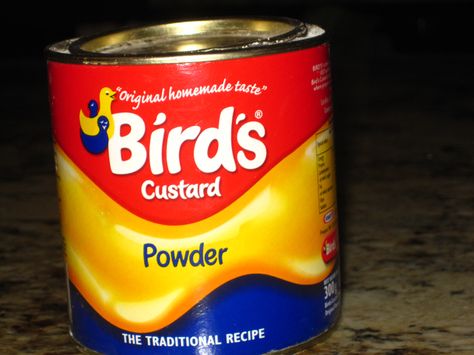 Bird's Custard powder (Photo by nancy bortz) Bird Custard Recipes, British Custard, Duck Egg Custard, Bird's Custard Recipes, Birds Custard, Bird's Custard, English Accent, Custard Powder, British Food