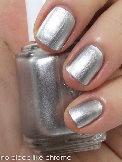 Essie No Place Like Chrome Chrome Nail Polish, Polished Nails, Chrome Mirror, Essie Nail Polish, Essie Nail, Foil Nails, Fancy Nails, Nail Polishes, Chrome Nails