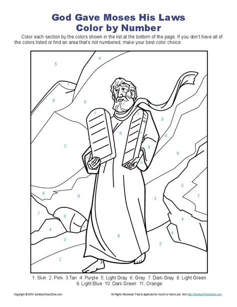 10 Commandments Color By Number Page Disciples Craft, Ccd Activities, Sunday School Coloring Pages, Bible Worksheets, Miracles Of Jesus, Bible Story Crafts, Preschool Bible, School Coloring Pages, Bible School Crafts