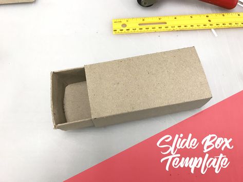 Slide Box Template — Mild Mile Slider Box Tutorial, Slide Box Template, Diy Slides, Slide Box, Tin Whistle, Knitted Patterns, Simple Template, Kraft Boxes, Diy Origami